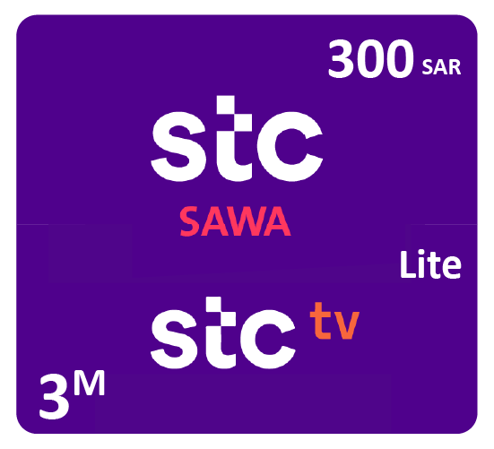 بطاقة شحن سوا 345 ريال + بطاقة STC TV لايت أشتراك لمدة 3 أشهر