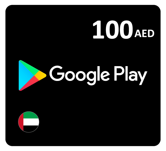 بطاقة جوجل بلاي 100 درهم (المتجر اﻹماراتي تعمل داخل الإمارات فقط)