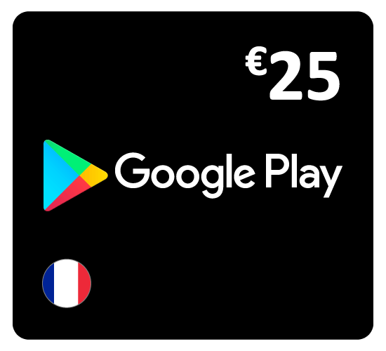 بطاقة جوجل بلاي 25 يورو (المتجر الفرنسى تعمل داخل فرنسا فقط)
