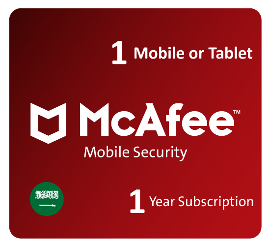 1 Phone or Tablet Mcafee Mobile security 1Year Subscription -KSA