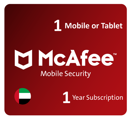 1 Phone or Tablet Mcafee Mobile security 1Year Subscription- UAE