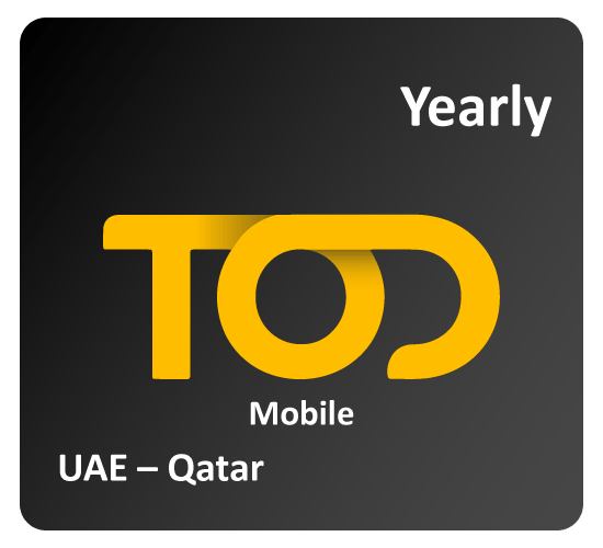 TOD Mobile Yearly Subscription UAE – Qatar ( Tier 1A)