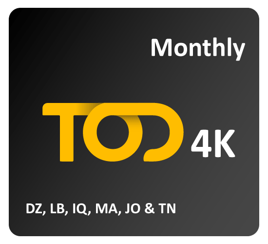 TOD Monthly Subscription Algeria - Lebanon - Iraq - Morocco - Jordan – Tunisia ( Tier 2)