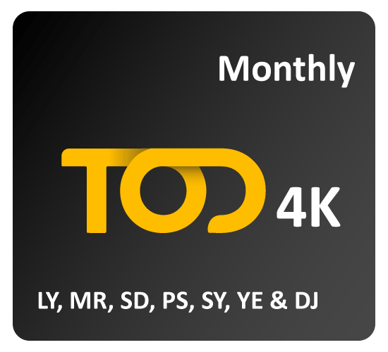TOD 4K Monthly Subscription Libya - Mauritania - Sudan - Palestine - Syria - Yemen – Djibouti ( Tier 3A)