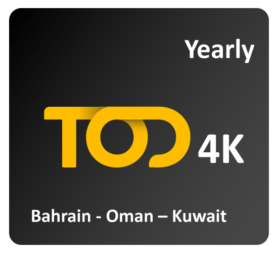 TOD 4K Yearly Subscription Bahrain - Oman – Kuwait ( Tier 1B)